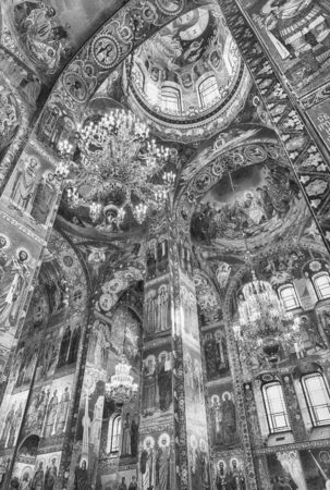 Interior of the Church of the Savior on Spilled Blood in St. Petersburg, Russia