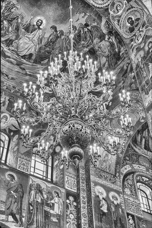 Interior of the Church of the Savior on Spilled Blood in St. Petersburg, Russiaのeditorial素材