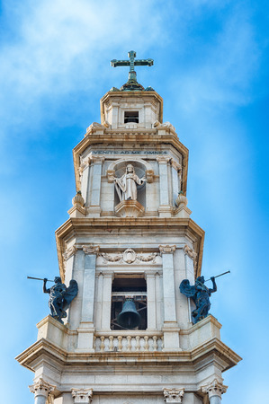 Bell tower of The Shrine of Our Lady of the Rosary of Pompei, Italyの写真素材