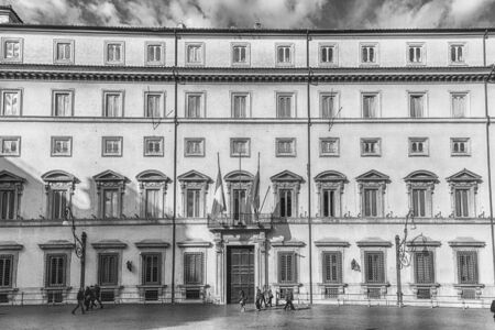 ROME - NOVEMBER 18: Facade of Palazzo Chigi, iconic building in central Rome, Italy, November 18, 2018. It is the official residence of the Prime Minister of the Italian Republicのeditorial素材