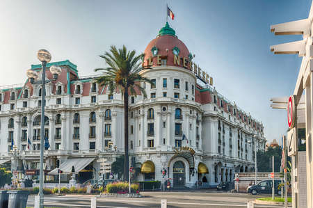 NICE, FRANCE - AUGUST 11: The iconic luxury Hotel Negresco, located on the Promenade des Anglais, Nice, Cote d'Azur, France, as seen on August 11, 2019のeditorial素材