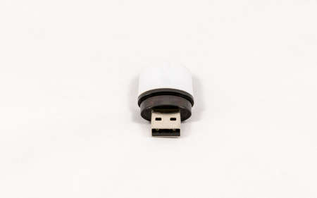 USB flash drive isolated on white backgroundの写真素材