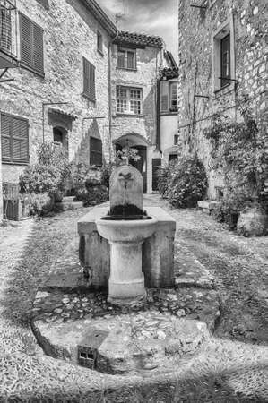 Walking in the picturesque streets of Saint-Paul-de-Vence, Cote d'Azur, France. It is one of the oldest medieval towns on the French Rivieraのeditorial素材