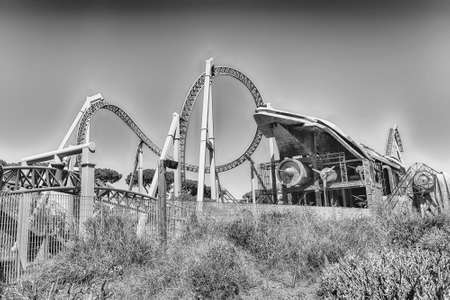 ROME - SEPTEMBER 12: Altair, a scenic rollercoaster attraction inside Cinecitta World Amusement Park, near Rome, Italy, September 12, 2019. The park officially opened on 24 July 2014のeditorial素材
