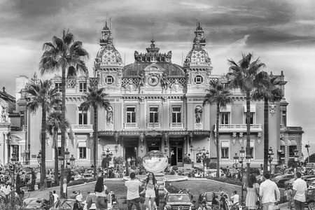 MONTE CARLO, MONACO - AUGUST 13: Facade of the Monte Carlo Casino, famous gambling and entertainment complex opened in 1863 and located in the Principality of Monaco, as of August 13, 2019のeditorial素材