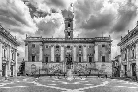Piazza del Campidoglio on the Capitoline Hill, City Hall of Rome, Italy