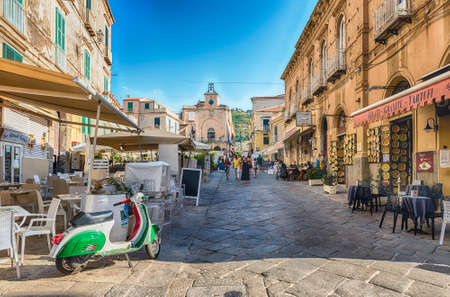 TROPEA, ITALY - JULY 2: View over the town of Tropea, a seaside resort located on the Gulf of Saint Euphemia, part of the Tyrrhenian Sea, Calabria, Italy, July 2, 2020のeditorial素材