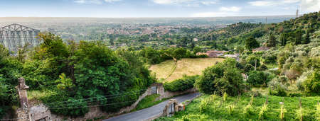 Aerial view of the countryside in Tivoli, near Rome, Italyの写真素材