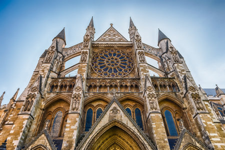 View of Westminster Abbey, iconic landmark in London, England, UK. It is one of UK's most notable...