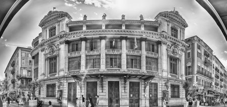 NICE, FRANCE - AUGUST 11: Panoramic view of the Northern facade of the Opera House, iconic theater and major landmark in Nice, Cote d'Azur, France, on August 11, 2019のeditorial素材