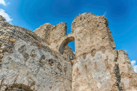 Ruins of an old castle in Fiumefreddo Bruzio, small village in south of Italyの写真素材