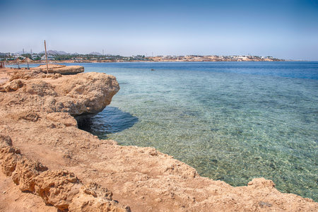 Scenic view of the Red Sea from a beach in Sharm el Sheikh, Egypt