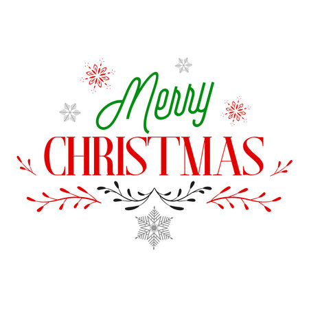 Merry christmas letteringのイラスト素材