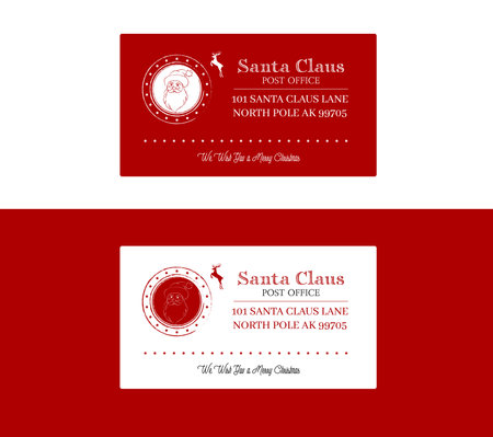 Red and white visit cards of Santa Clausのイラスト素材