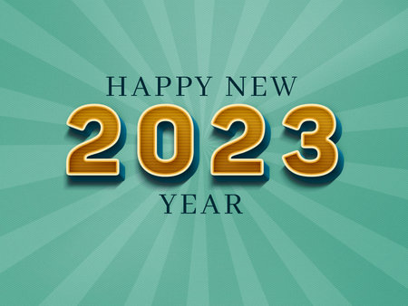 Happy new 2023 year text retro styleの写真素材