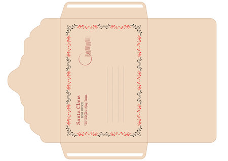 Envelope from Santa Claus template for printのイラスト素材