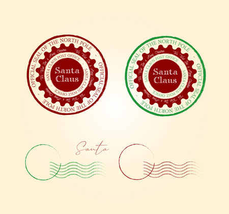 Santa Claus stamp seal templateのイラスト素材