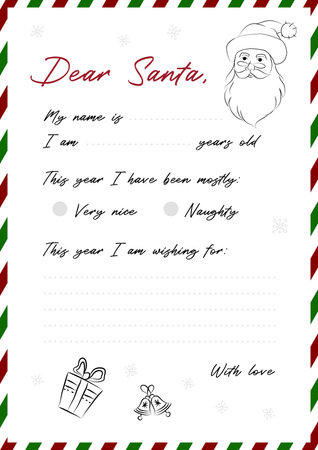 Letter Kids Letter to Santa Christmasのイラスト素材