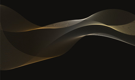 Golden waves abstract backgroundのイラスト素材
