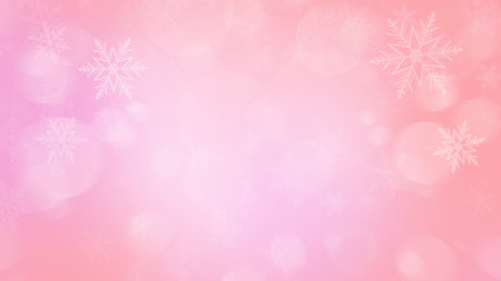 Pink christmas background with snowflakes retro colorの写真素材