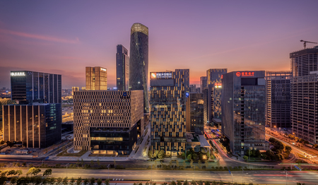 Xincheng business district, Eastern Ningboのeditorial素材