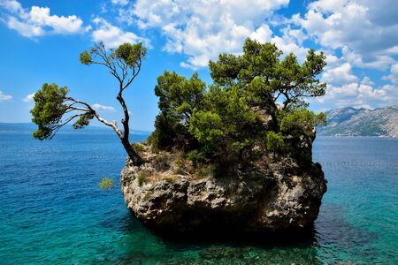 Brela, Croatia. The rock island in the sea.