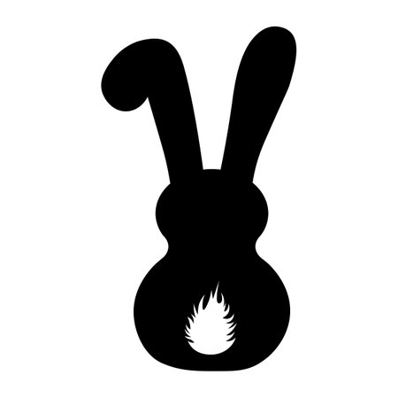 Vector clipart of the sitting rabbit. View from the back. EPS10のイラスト素材