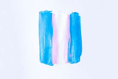 The paints colors of transgender flag. Conceptual illustration lesbian, gay, bisexual, and transgender watercolor poster design.の写真素材