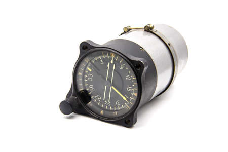 Combined flight instrument using on plane on the white background