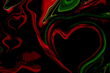The red, green and black colors in marble abstract background texture.の写真素材