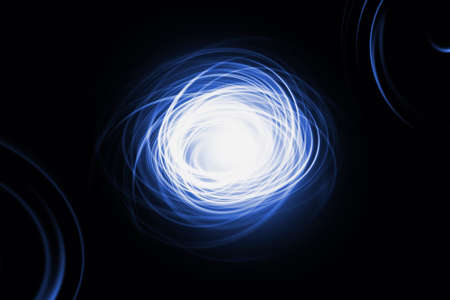 Abstract glowing portal on the black background.