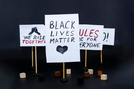 Activist movement protesting against racism and fighting for equality. Concept of protest, rally,...