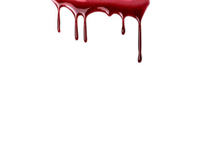 A blood spatter. A blood flowing down. blood pattern. Concepts of blood can be used in design. Dirty...