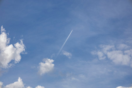 A beautiful clouds against the blue sky background. Clouds in the sky. Beautiful natural pattern in...