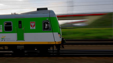 A speeding trainの写真素材