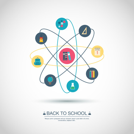 Concept. Back to school. Flat design. vector illustrationのイラスト素材
