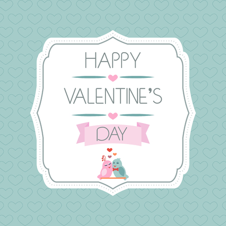 Congratulations to the Valentine's Day. Label. Ribbon. Typography. Vector illustrationのイラスト素材