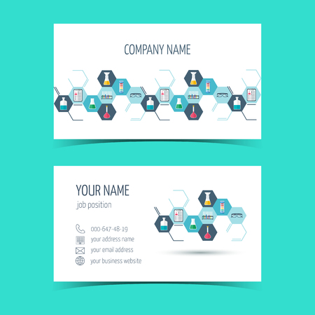 Business cards for chemical and scientific companies. Vector illustrationのイラスト素材