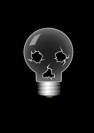 Skull-bulb. Black Background Vector Illustrationのイラスト素材