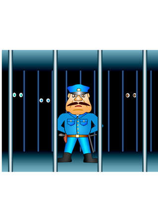 Prison proctor. Background Vector Illustrationのイラスト素材