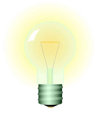 Light bulb glows. Vector Illustrationのイラスト素材