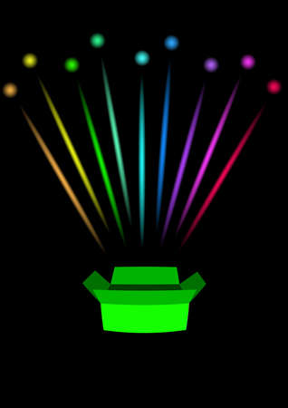 Firework from box.Vector Illustrationのイラスト素材