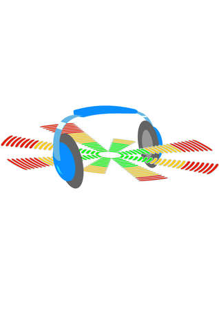Headphones and equalizer.Isolated Abstract Background Vector Illustrationのイラスト素材