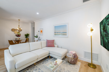 Beautiful photos of the interior of a Apartment. Luxurious, modern living room with cozy furniture...