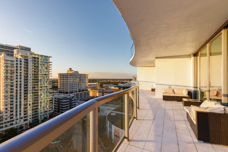 Photoshoot Footage of a Balcony in  Florida, USA, commercial area, luxury housesの写真素材