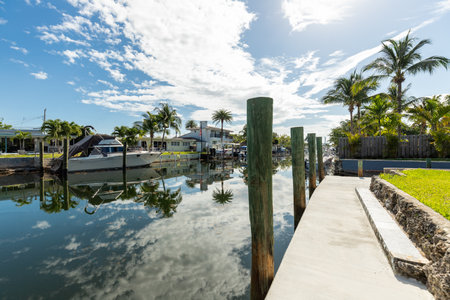 A view of the marina in Key West, Florida.の写真素材