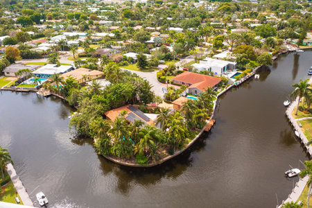 Aerial view of Fort Lauderdale, Florida, USA.の写真素材