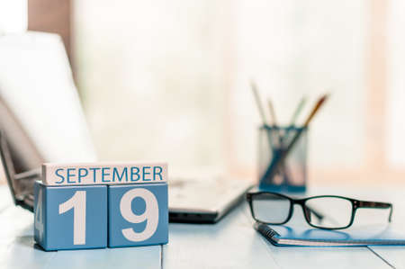 September 19th. Day 19 of month, calendar on Medical Assistant workplace background.の写真素材
