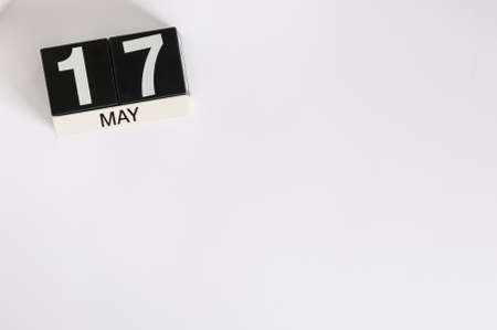 May 17th. Image of may 17 wooden color calendar on white background.の写真素材