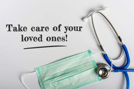 Take care of your loved ones - call for help to the elderly during quarantine of Coronavirus Covid-19の写真素材